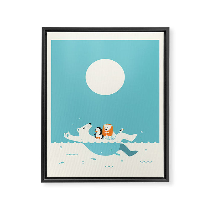 SWIMMING LESSONS Framed Canvas Print Gallery Image 1