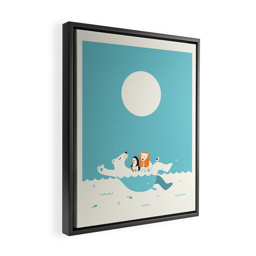 SWIMMING LESSONS Framed Canvas Print Gallery Image 2