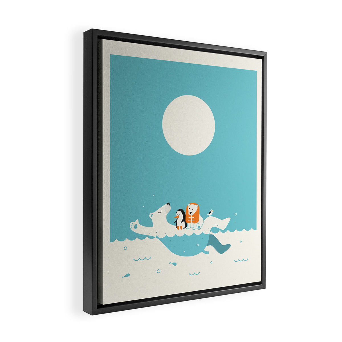 SWIMMING LESSONS Framed Canvas Print Gallery Image 2