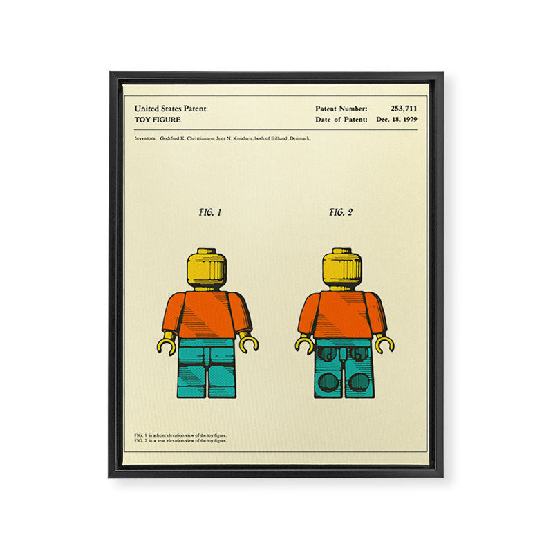 TOY FIGURE Patent (1979) Reproduction Framed Canvas Print Gallery Image 6
