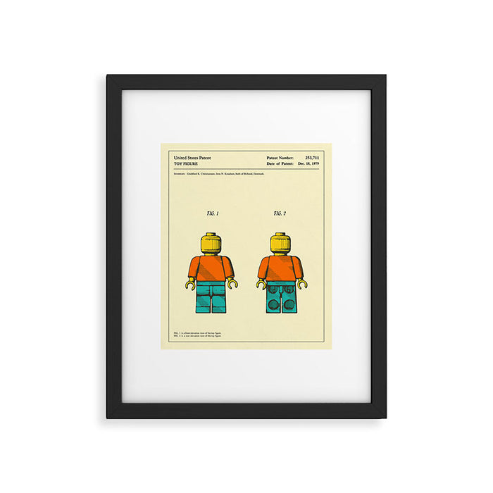 TOY FIGURE Patent (1979) Reproduction Framed Art Print Gallery Image 1