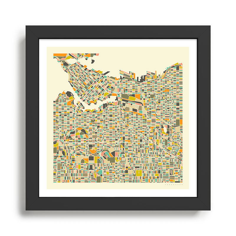 VANCOUVER MAP Framed Art Print Gallery Image 1
