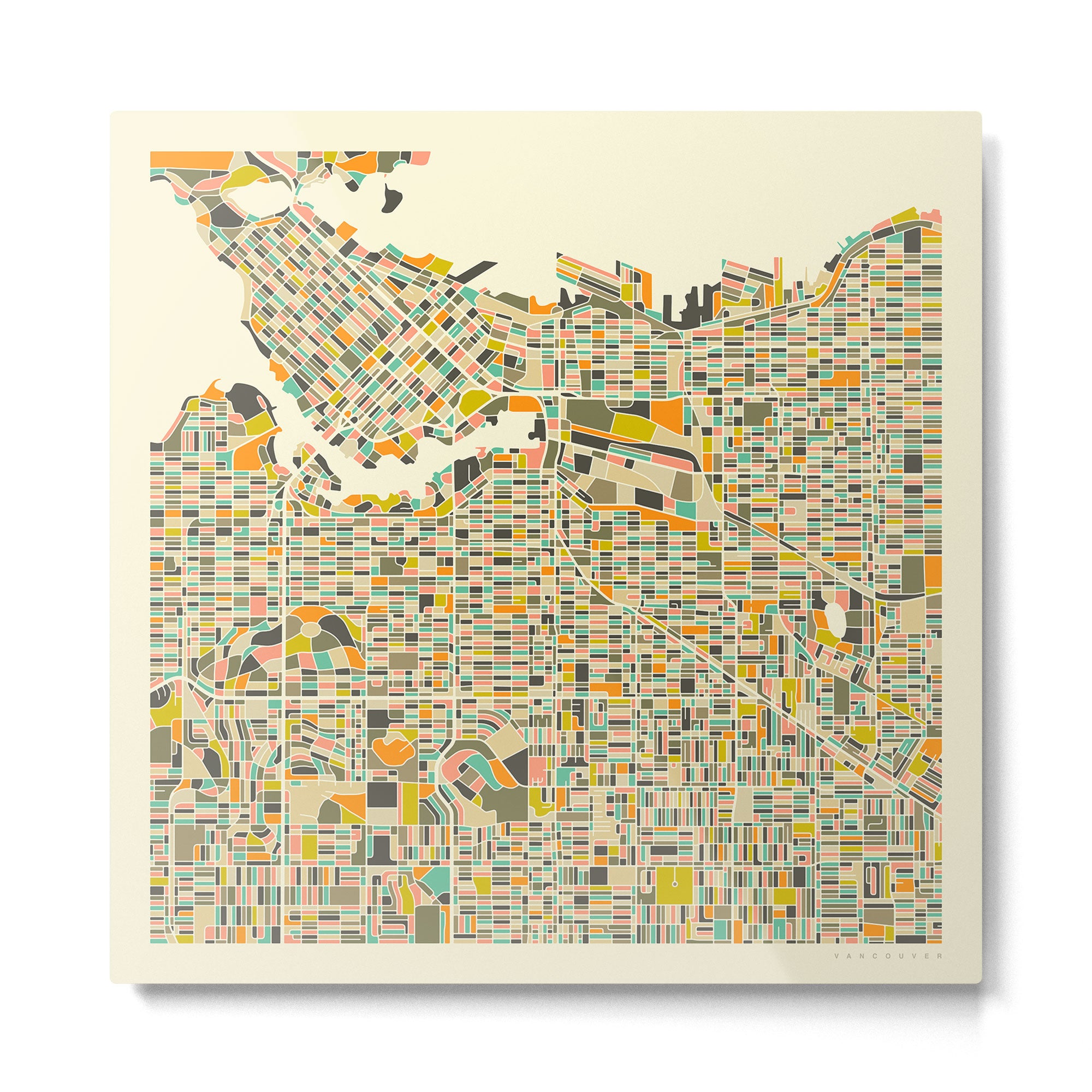 VANCOUVER MAP Metal Print Gallery Image 2