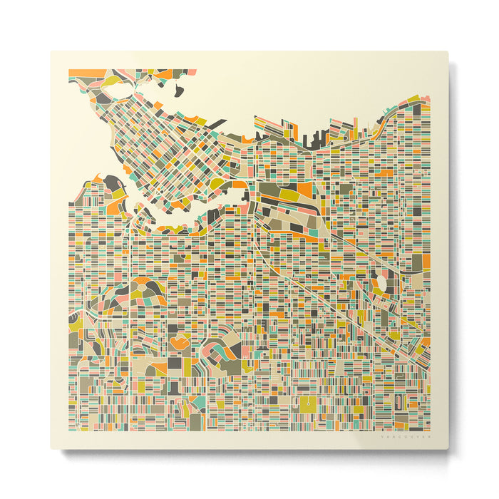 VANCOUVER MAP Metal Print Gallery Image 1