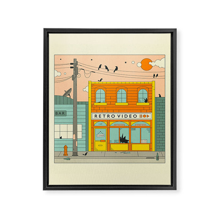 VIDEO STORE Framed Canvas Print Gallery Image 1