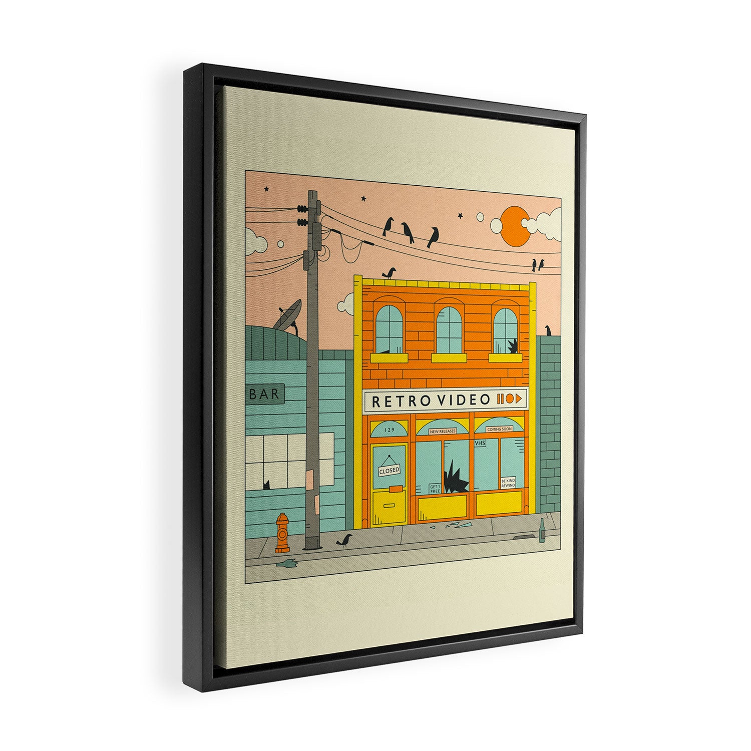 VIDEO STORE Framed Canvas Print Gallery Image 2