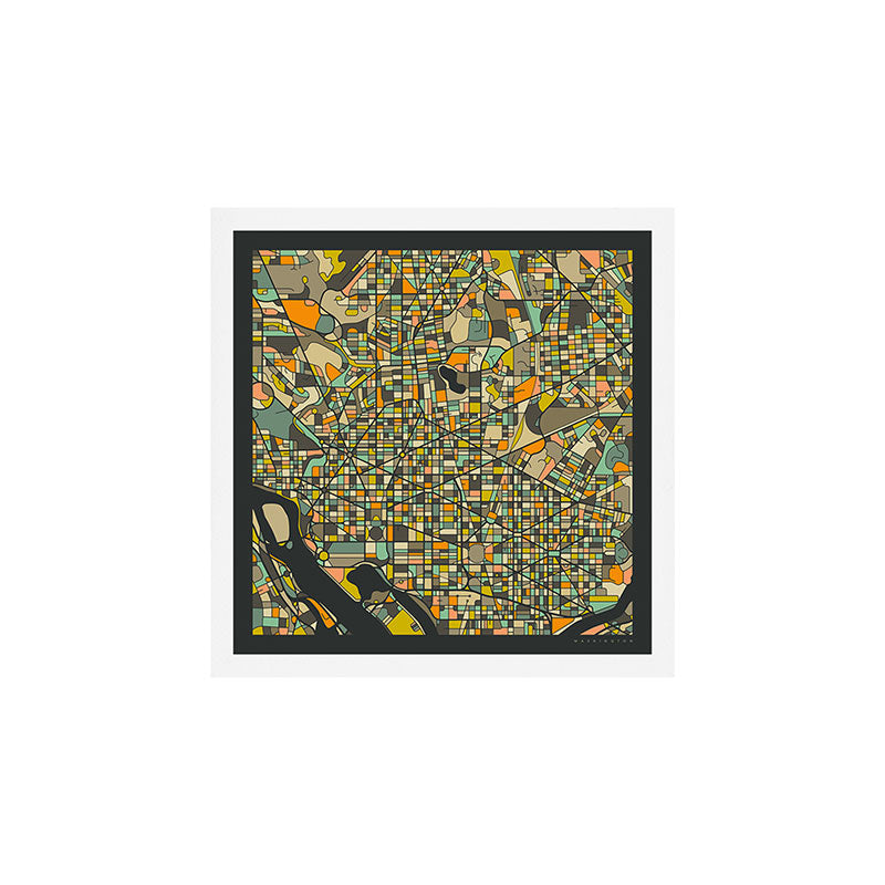 WASHINGTON DC MAP Art Print Gallery Image 1