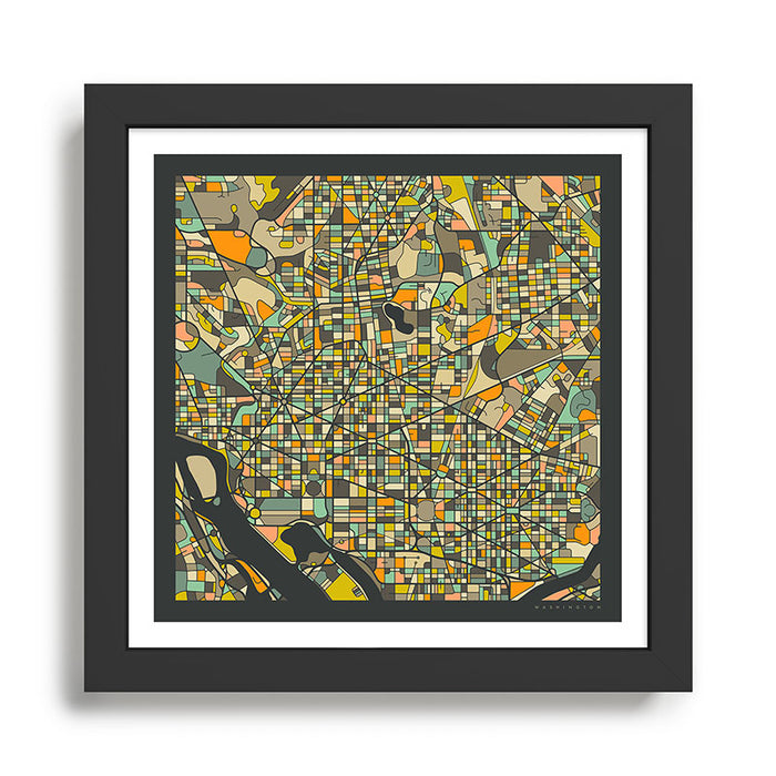 WASHINGTON DC MAP Framed Art Print Gallery Image 1
