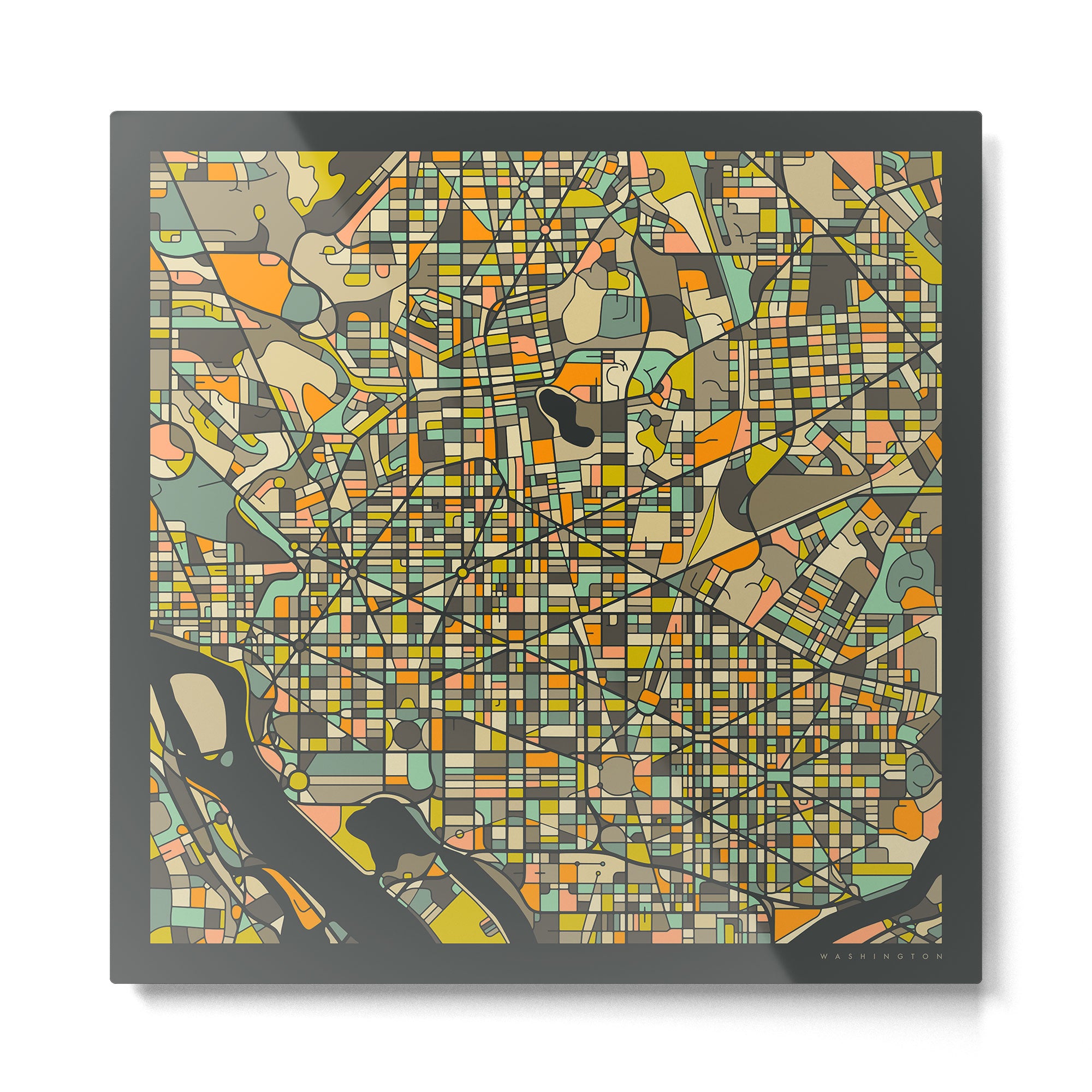 WASHINGTON DC MAP Metal Print Gallery Image 2