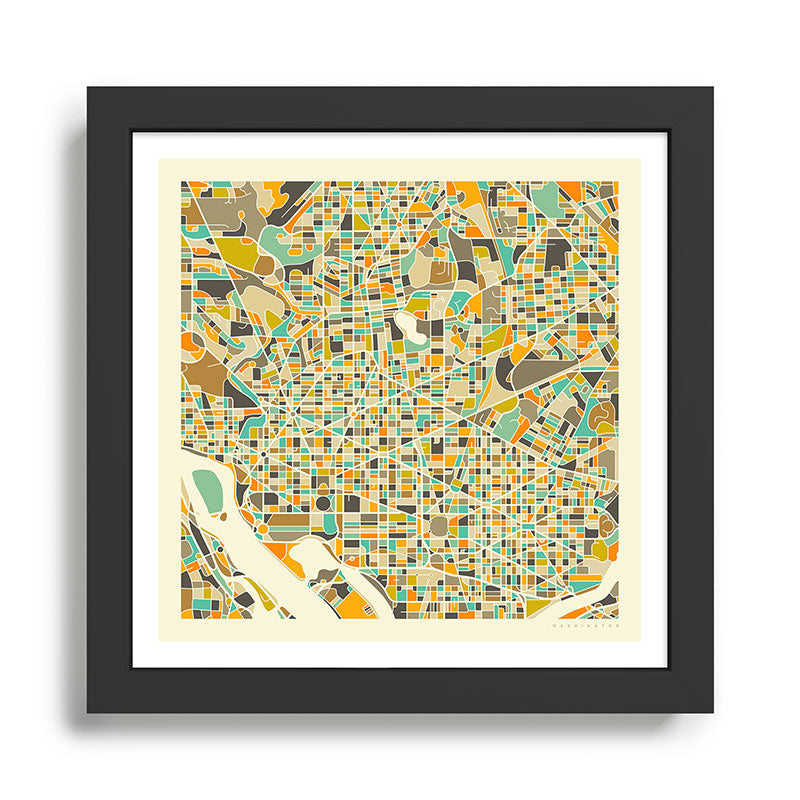 Washington DC Map Framed Art Print Gallery Image 1