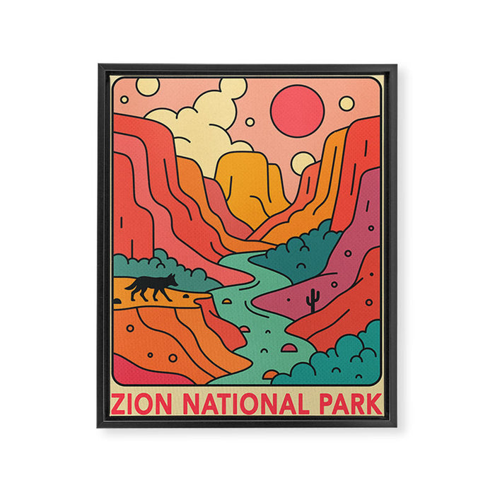 Zion National Park Framed Canvas Print Gallery Image 1
