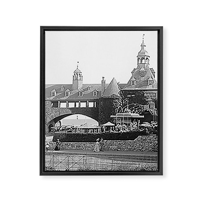 1890 Narragansett Towers & Casino, Narragansett, Rhode Island Framed Canvas Print Gallery Image 1