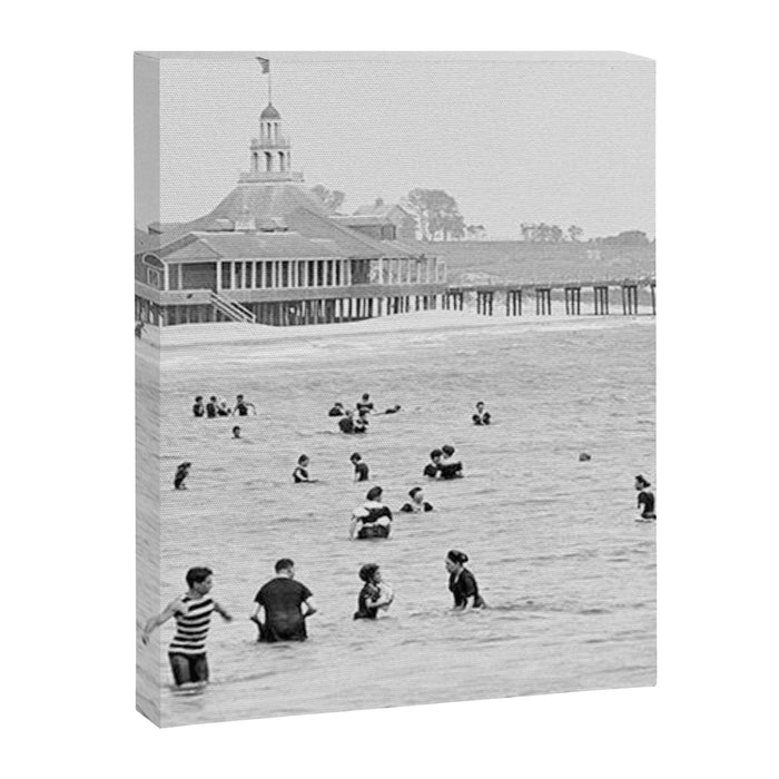 1895 Narragansett Pier and Beach, Narragansett, Rhode Island Canvas Print Gallery Image 1