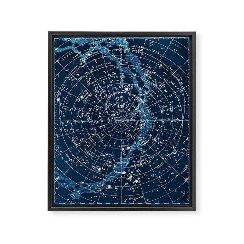1900 Star Constellation Map - Chart Vintage Poster Framed Canvas Print Gallery Image 8