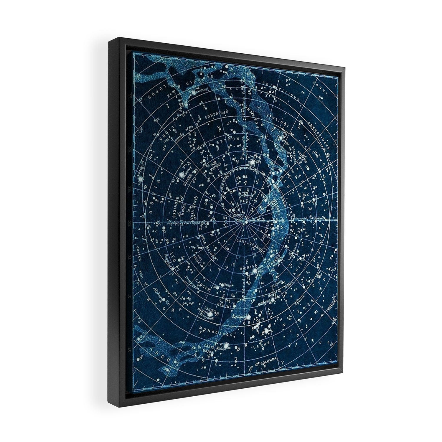 1900 Star Constellation Map - Chart Vintage Poster Framed Canvas Print Gallery Image 2