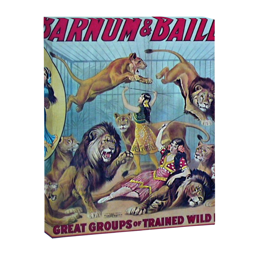 1910 Barnum & Bailey Circus Dancing Lions - M'lle Adgi's Acting Vintage Poster Canvas Print Gallery Image 6
