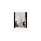 1920 Woman at the Gate, Eiffel Tower black and white photography / jazz age black & white photograph Art Print Gallery Image 1