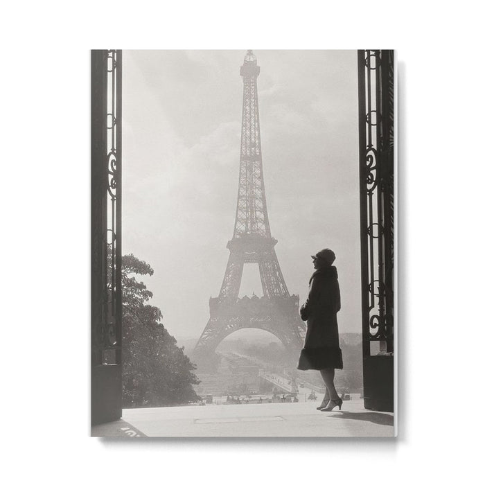 1920 Woman at the Gate, Eiffel Tower black and white photography / jazz age black & white photograph Metal Print Gallery Image 1