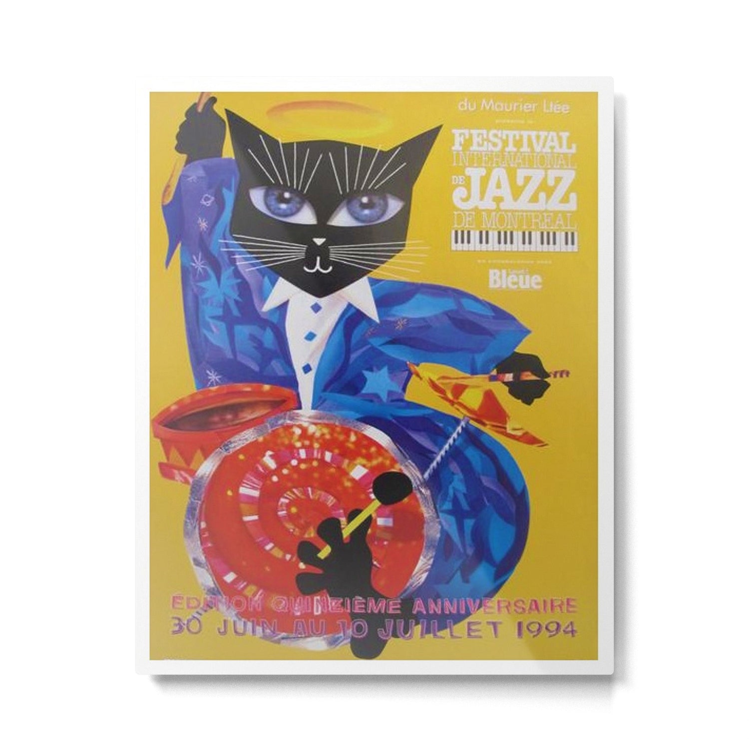 1994 Montreal Jazz Festival Cool Cat Poster No. 3 Gig Advertisement Metal Print Gallery Image 6