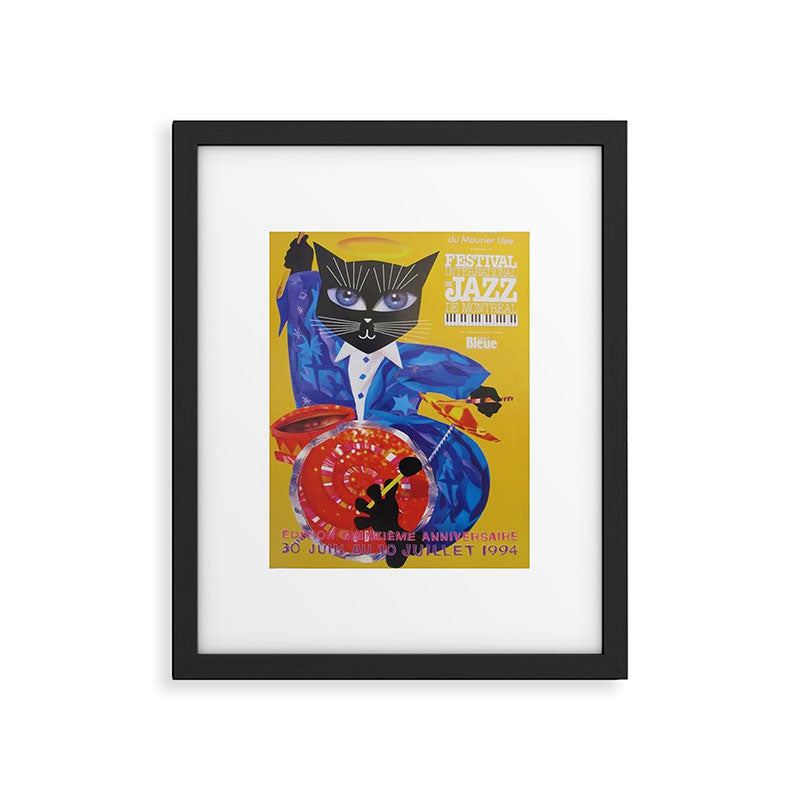 1994 Montreal Jazz Festival Cool Cat Poster No. 3 Gig Advertisement Framed Art Print Gallery Image 6