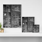 A book lovers dream - Cast-iron Book Alcoves Cincinnati Library black and white photography Canvas Print Gallery Image 3