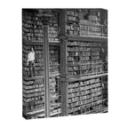 A book lovers dream - Cast-iron Book Alcoves Cincinnati Library black and white photography Canvas Print Gallery Image 3