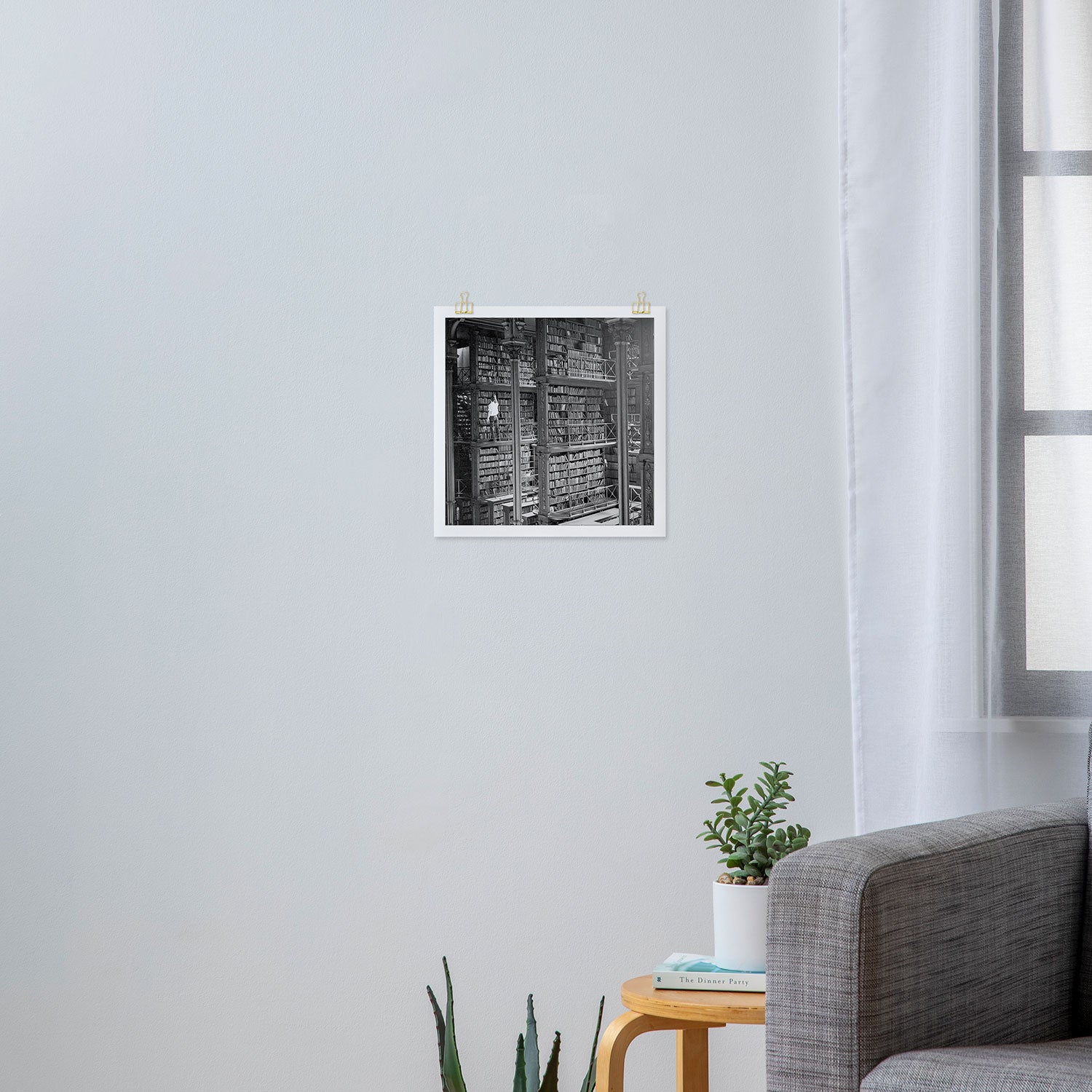 A book lovers dream - Cast-iron Book Alcoves Cincinnati Library black and white photography Art Print Gallery Image 3