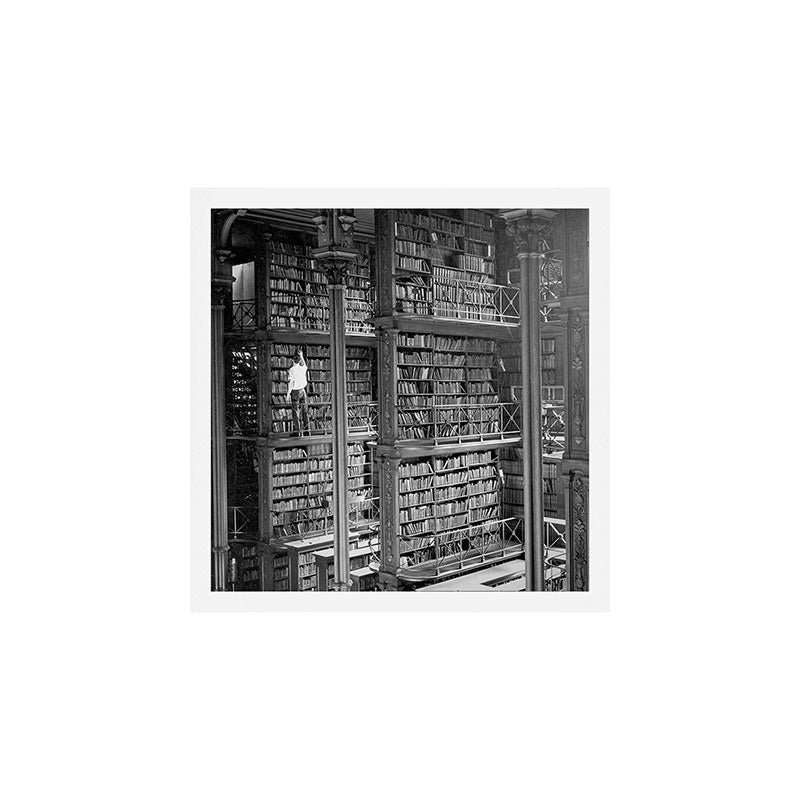 A book lovers dream - Cast-iron Book Alcoves Cincinnati Library black and white photography Art Print Gallery Image 2