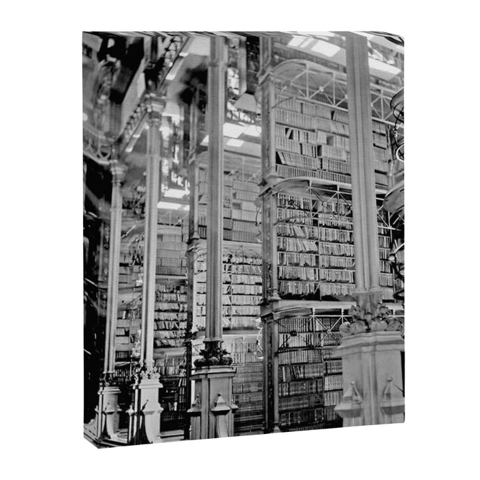 A Book Lover's Dream - Cincinnati Public Library black and white photographs / black and white photo Canvas Print Gallery Image 1