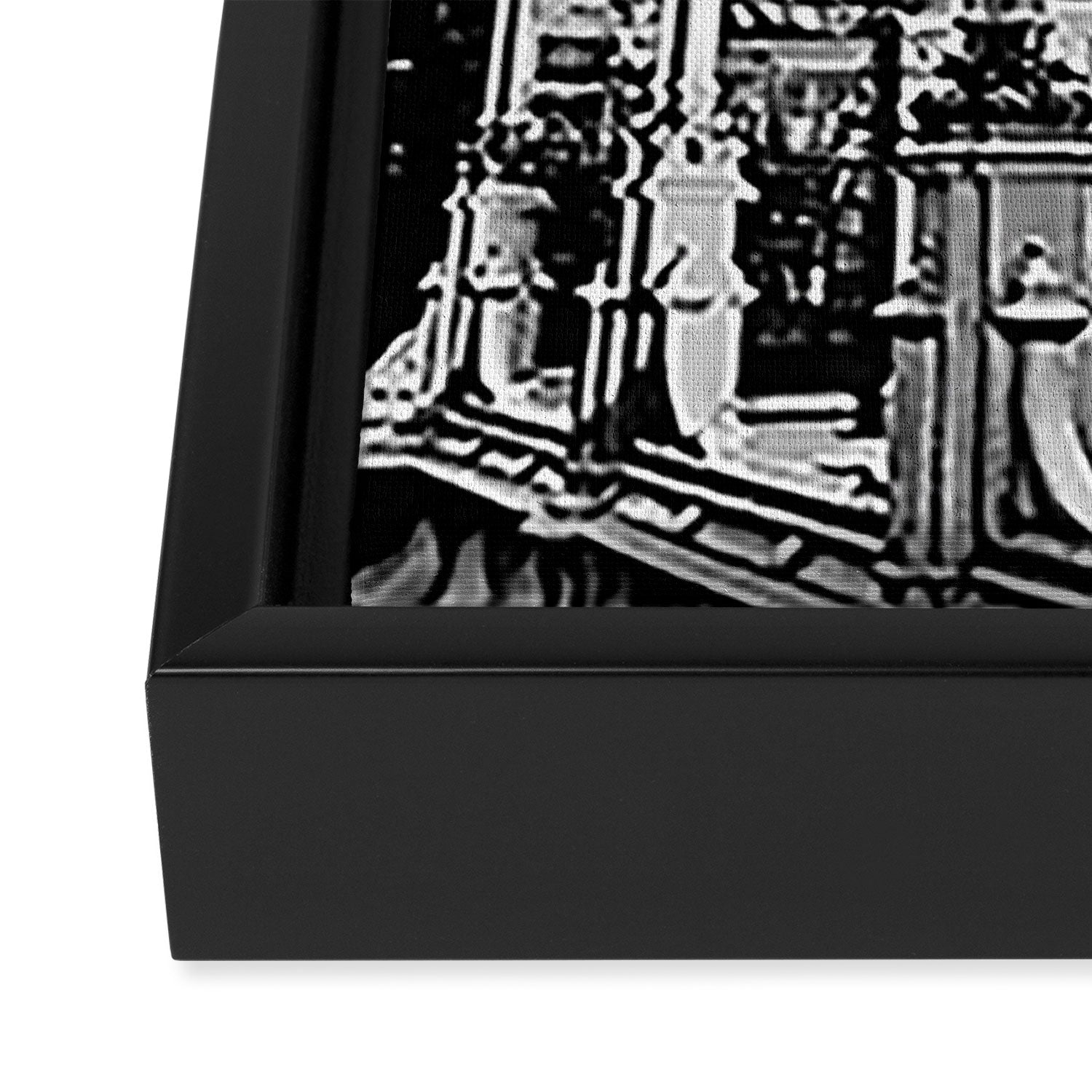 A Book Lover's Dream - Cincinnati Public Library black and white photographs / black and white photo Framed Canvas Print Gallery Image 3