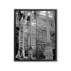 A Book Lover's Dream - Cincinnati Public Library black and white photographs / black and white photo Framed Canvas Print Gallery Image 8