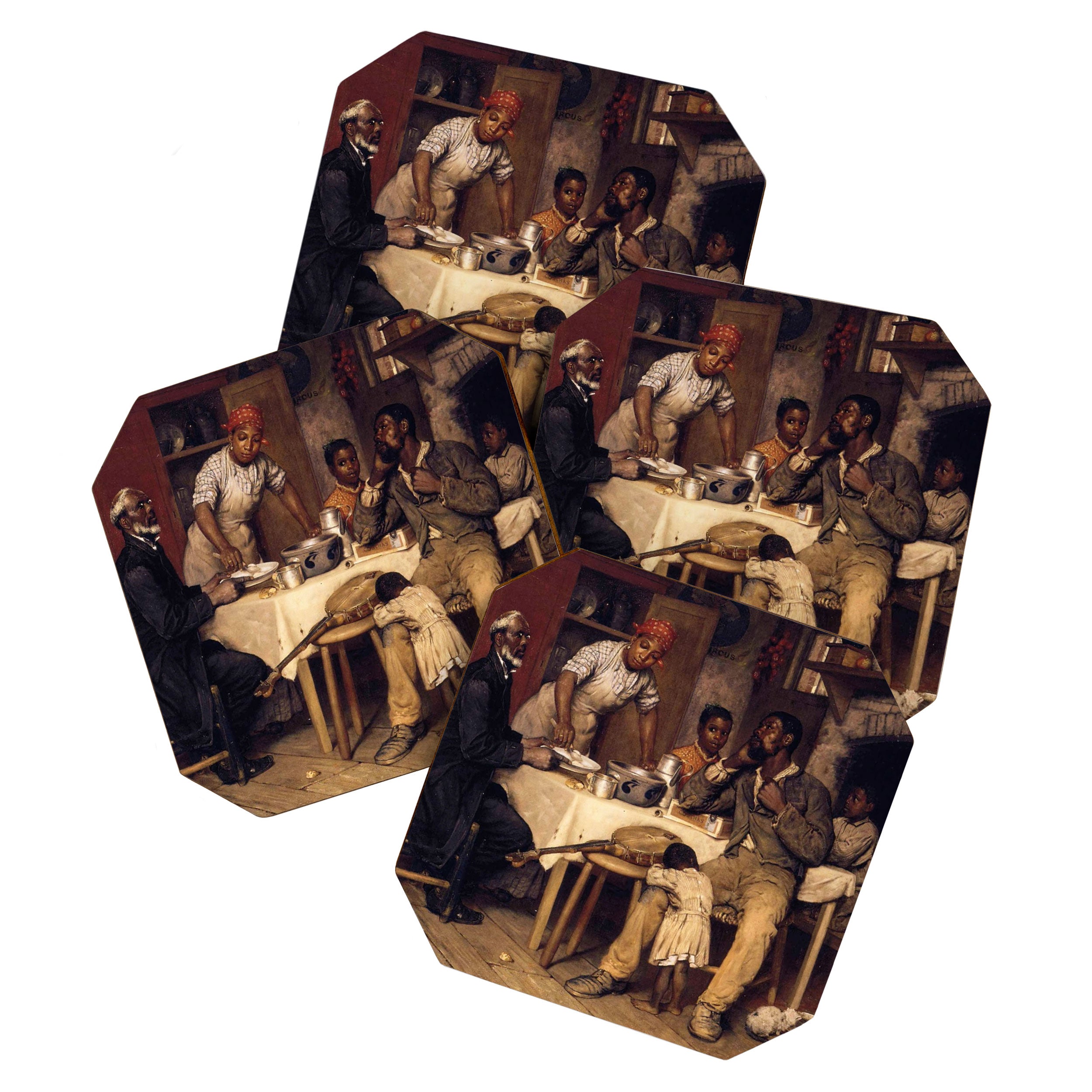 African American Masterpiece 'A Pastoral Visit' by Richard Norris Brooke Coaster Gallery Image 1