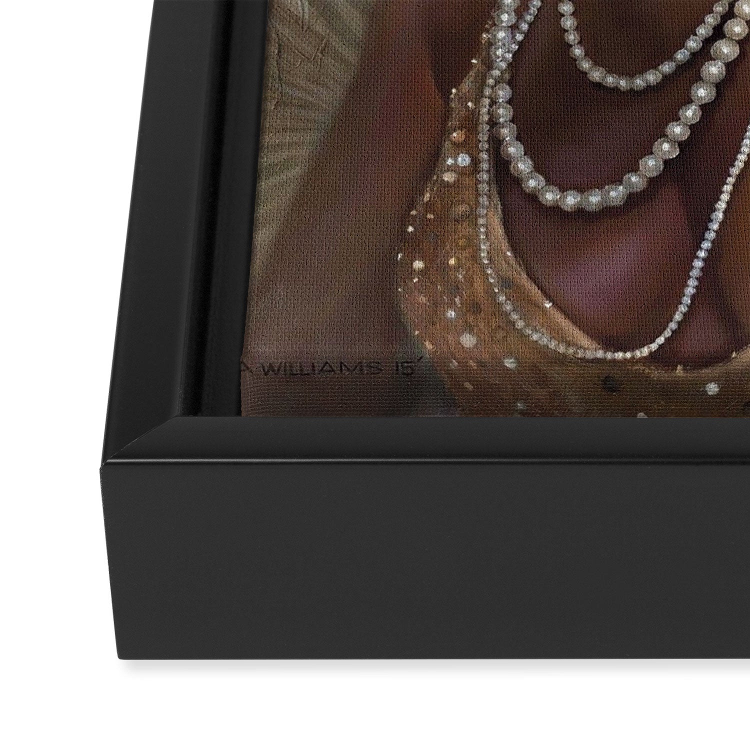 African American Masterpiece 'Cotton Club Flapper Dance Girl' Portrait Painting Framed Canvas Print Gallery Image 3