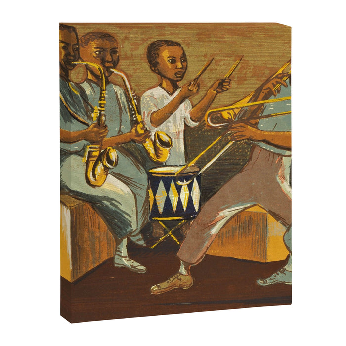 African American Masterpiece 'Harlem Musicians' WPA musical painting by Elizabeth Olds Canvas Print Gallery Image 1