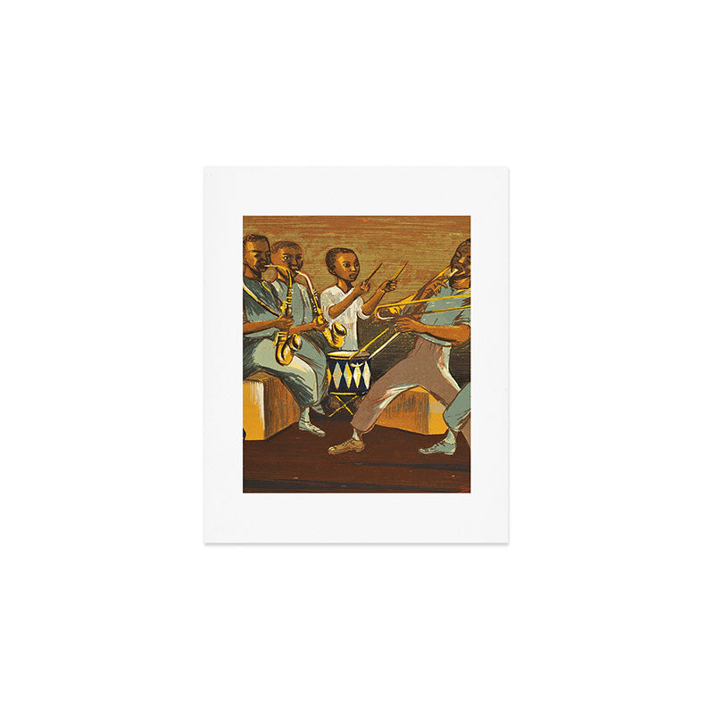 African American Masterpiece 'Harlem Musicians' WPA musical painting by Elizabeth Olds Art Print