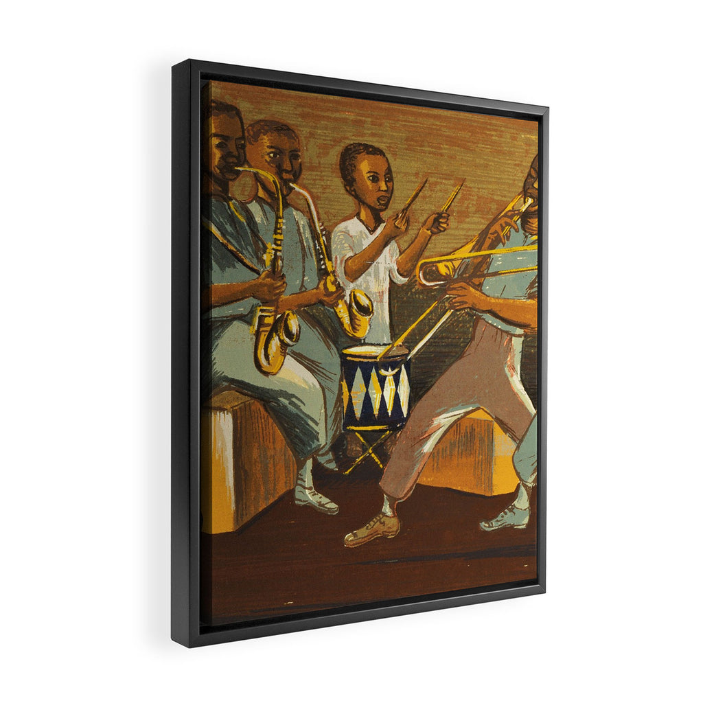 African American Masterpiece 'Harlem Musicians' WPA musical painting by Elizabeth Olds Framed Canvas Print Gallery Image 2