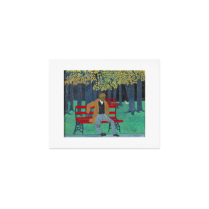 African American Masterpiece 'Man on a Bench' by Horace Pippin Art Print Gallery Image 1