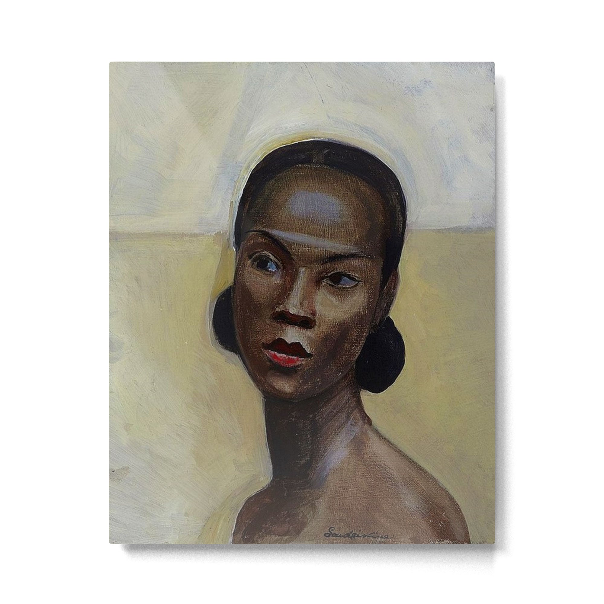 African American Masterpiece 'Portrait of a Black Woman' by Sergey Sudeikin  Metal Print Gallery Image 6
