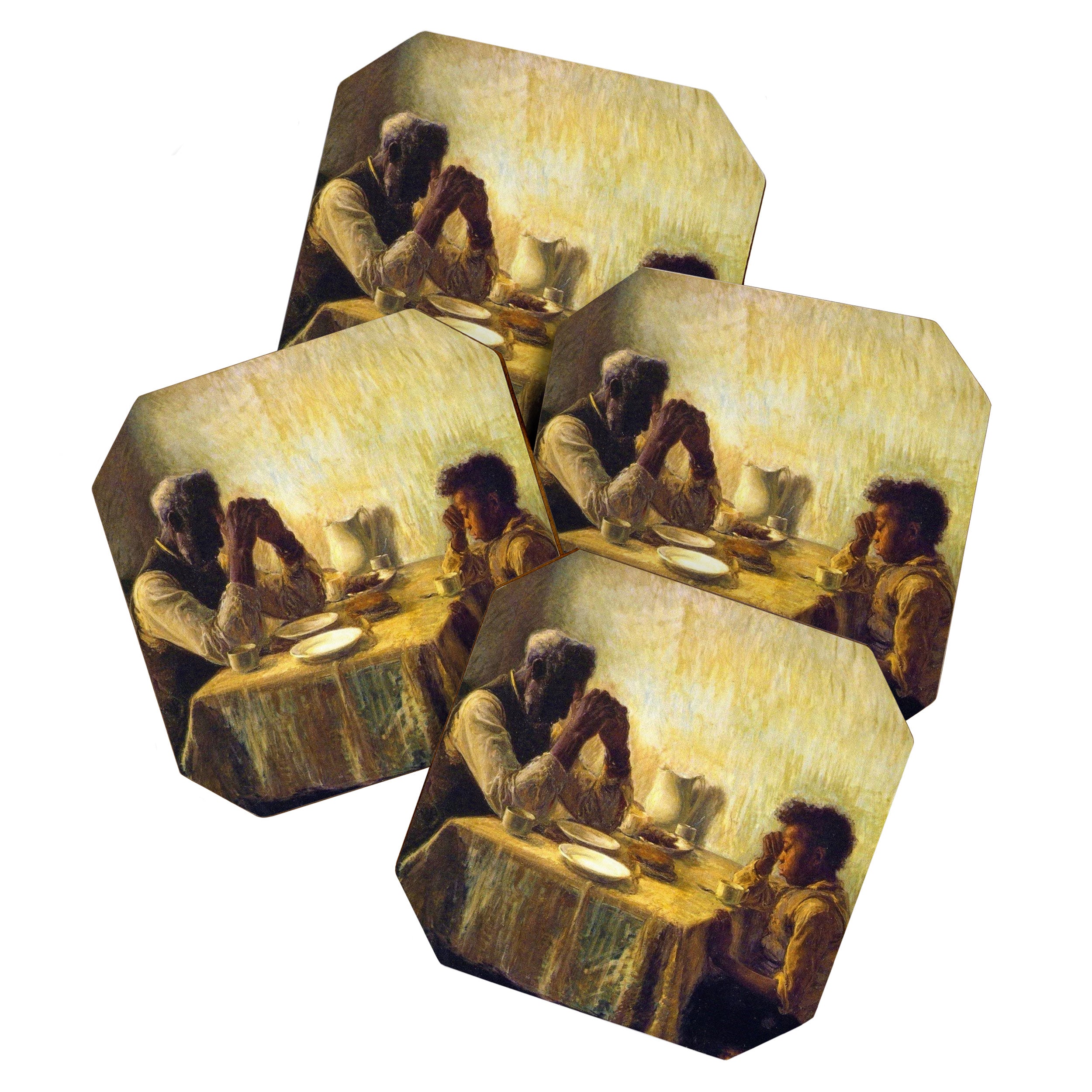African American Masterpiece 'The Thankful Poor' by Henry Ossawa Tanner Coaster Gallery Image 1