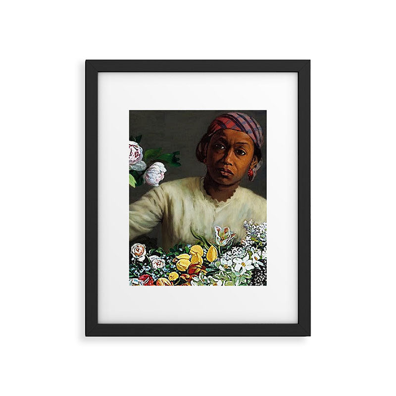 African American Masterpiece 'Young Woman with Peonies' by Frederic Bazille Framed Art Print Gallery Image 5