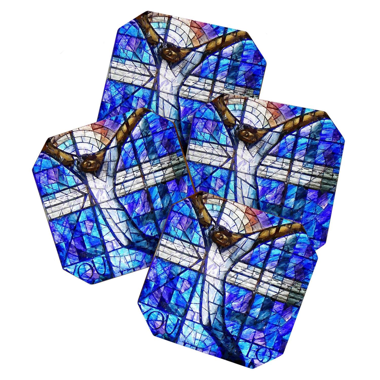 African American Portrait Painting of the Wales window at the 16th Street Baptist by Jeanpaul Ferro Coaster Gallery Image 1