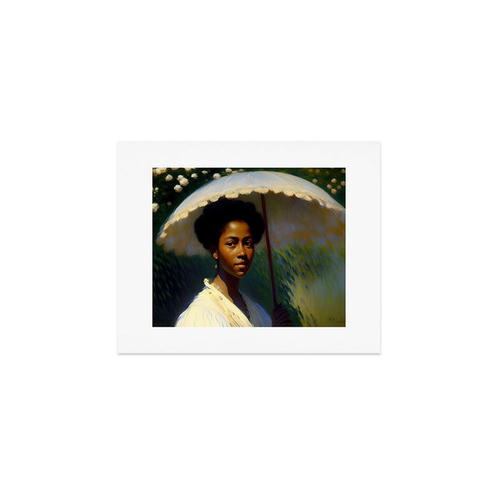 African American Woman with a Parasol still life Impressionism portrait painting Art Print Gallery Image 1