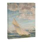 America's Cup Yacht Racing sailboats on Narragansett Bay, Newport, Rhode Island nautical maritime landscape painting by Alice Maude Taite Fanner Canvas Print Gallery Image 3