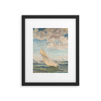 America's Cup Yacht Racing sailboats on Narragansett Bay, Newport, Rhode Island nautical maritime landscape painting by Alice Maude Taite Fanner Framed Art Print Gallery Image 5