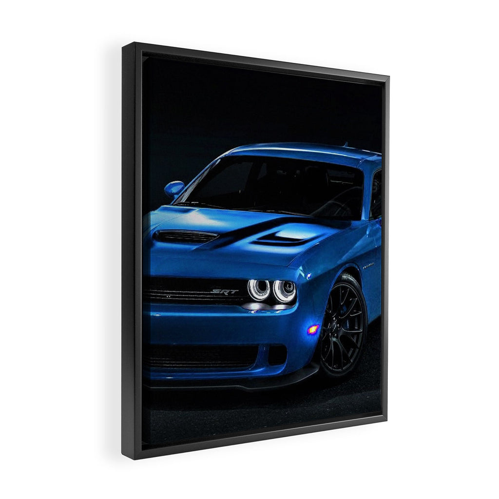 B5 Blue Hellcat Challenger SRT Framed Canvas Print Gallery Image 2