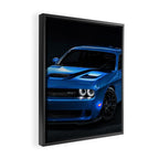 B5 Blue Hellcat Challenger SRT Framed Canvas Print Gallery Image 2