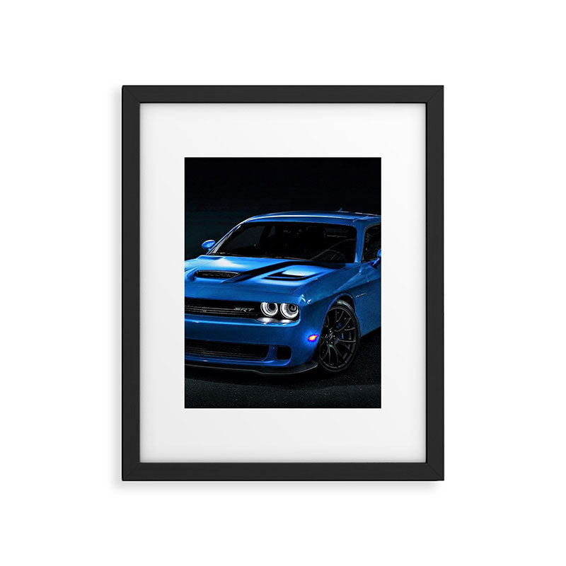 B5 Blue Hellcat Challenger SRT Framed Art Print Gallery Image 5