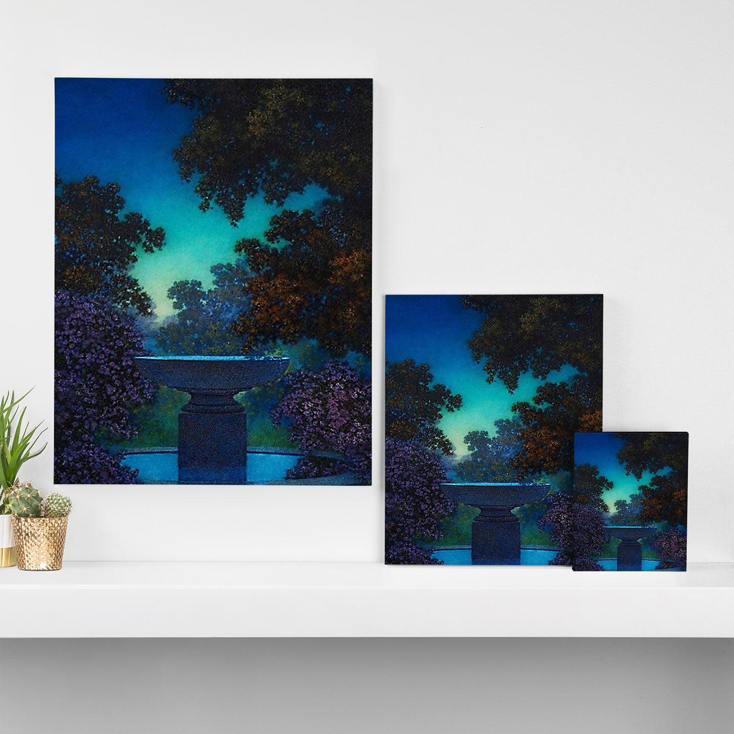 Blue Fountain at Twilight by Maxfield Parrish Canvas Print Gallery Image 3