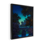 Blue Fountain at Twilight by Maxfield Parrish Framed Canvas Print Gallery Image 2