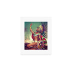 Caballero Aguila Aztec Scout Portrait painting Art Print Gallery Image 1